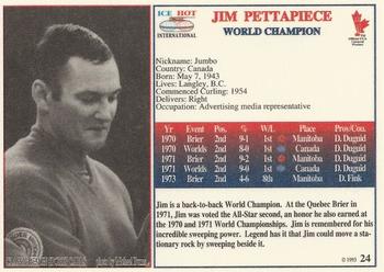 1993 Ice Hot International #24 Jim Pettapiece Back